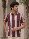 Jaqauard Stripes Zipper T-shirt